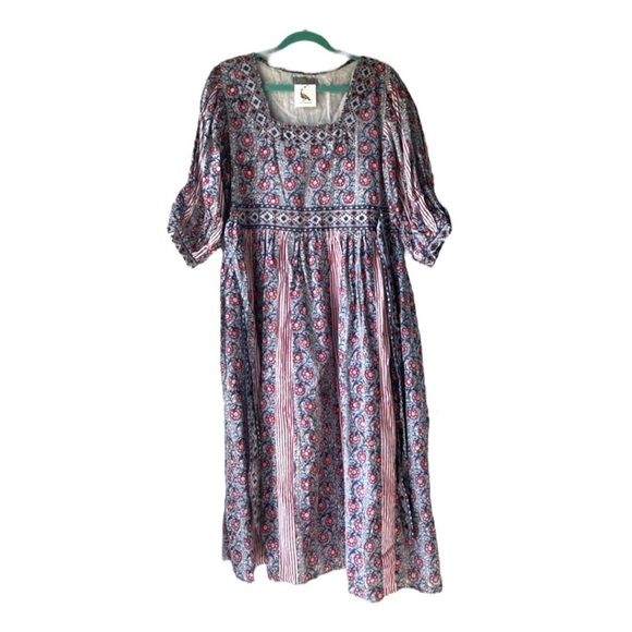 NWT Cynthia Cazort Collins Lotus Cotton Scandi Girl Midi Maxi Dress - Picture 2 of 9